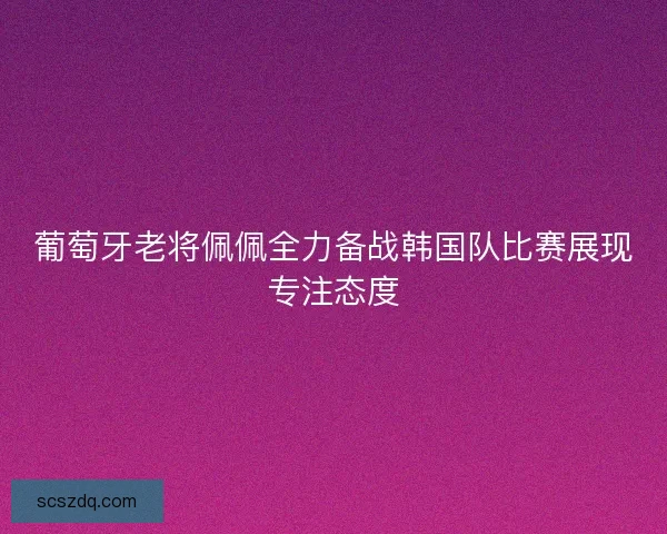 葡萄牙老将佩佩全力备战韩国队比赛展现专注态度